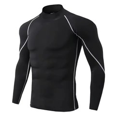 Share Men’s Long Sleeve Compression Shirt Quick-dry Gym Fitness Rashguard Top