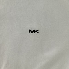 Michael Kors Mens T Shirt Medium White Contrast Trim Collar Logo Crewneck…