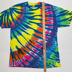 Liquid Blue Tie Dye T-Shirt Mens XL Multi Color Spiral Psychedelic Cotton Tee