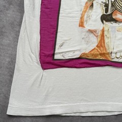 Vintage 90s Picasso Art Shirt Mens L White Cubist Graphic Tee Applique Patch