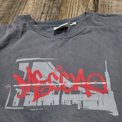 Vintage Y2k MECCA Since Day One Logo T-Shirt Mens Size 2XL Gray Faded