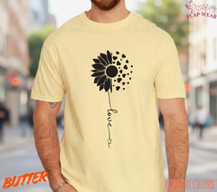 Unisex Sunflower Heart Love T shirt Men T shirt Women valanity day Romantic