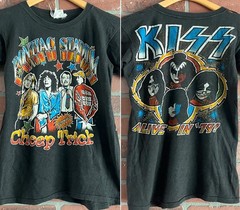 Remake 1979 Cheap Trick & Kiss Concert Black Short Sleeve T shirt NH29218
