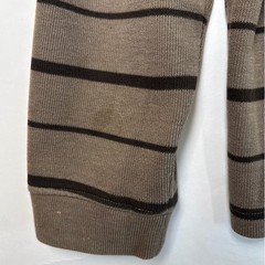 Faded Glory Mens 2XL Brown Striped V-Neck Long Sleeve Ribbed Knit Shirt RN52469