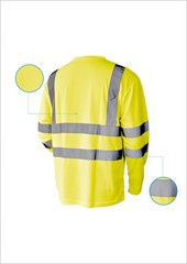Hi Vis Safety T Shirt Size L Lime ANSI Class 3 Reflective Short Sleeve