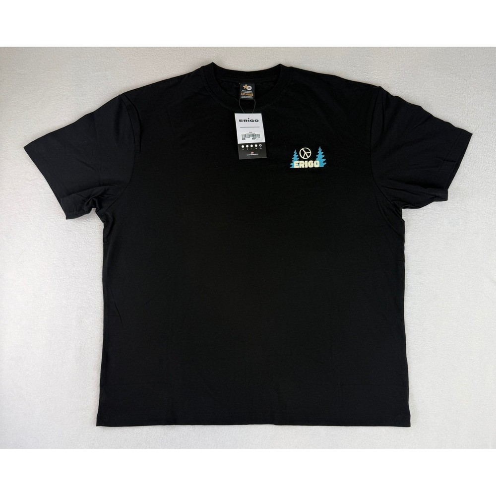 Erigo T-Shirt Mens XXL Black Stay Hippie Graphic Short Sleeve Streetwear Tee