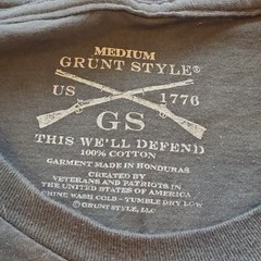 Grunt Style USA Route 76 Grey Short Sleeve Shirt Distressed Men’s Size Med