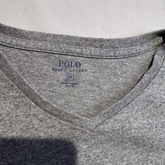 Polo Ralph Lauren T Shirt Mens Medium Grey V Neck Pony Logo Short Sleeve