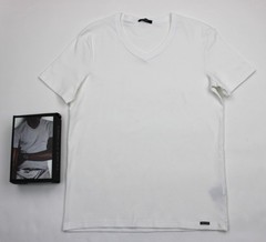$130 Tom Ford Jersey V-Neck T-Shirt Mens M White Short Sleeve Stretch Cotton
