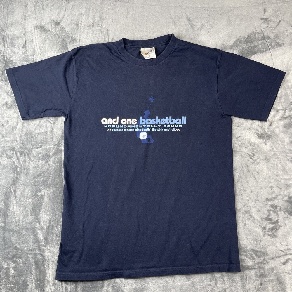 Vintage AND1 Shirt Mens Large** Basketball Blue Quote Women Funny Streetwear Y2K