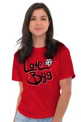 Cute Love Bug Sweet Romantic Valentine’s Day Womens Graphic Crewneck T Shirt Tee