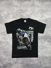 Vintage Isle Of Man TT Races Motorbike Racing Road Black T-Shirt Tee 90s