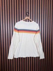 Marine Layer Shirt Large Men’s White Long Sleeve 4 Stripe Casual Crewneck
