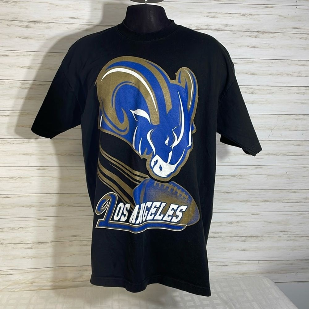 Shaka Wear Super Max Heavy LOS ANGELES RAMS Football Shirt 2XL Black Gold Blue