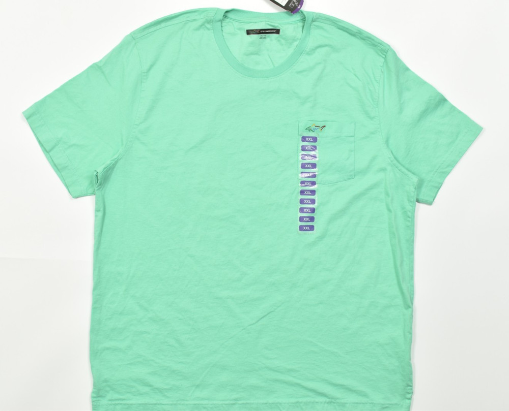Greg Norman Men’s XXL Mint Green Crewneck Pocket T-Shirt Short Sleeve Cotton NWT