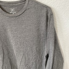 George Mens T-Shirt Size M Gray Crew Neck Long Sleeves . #S
