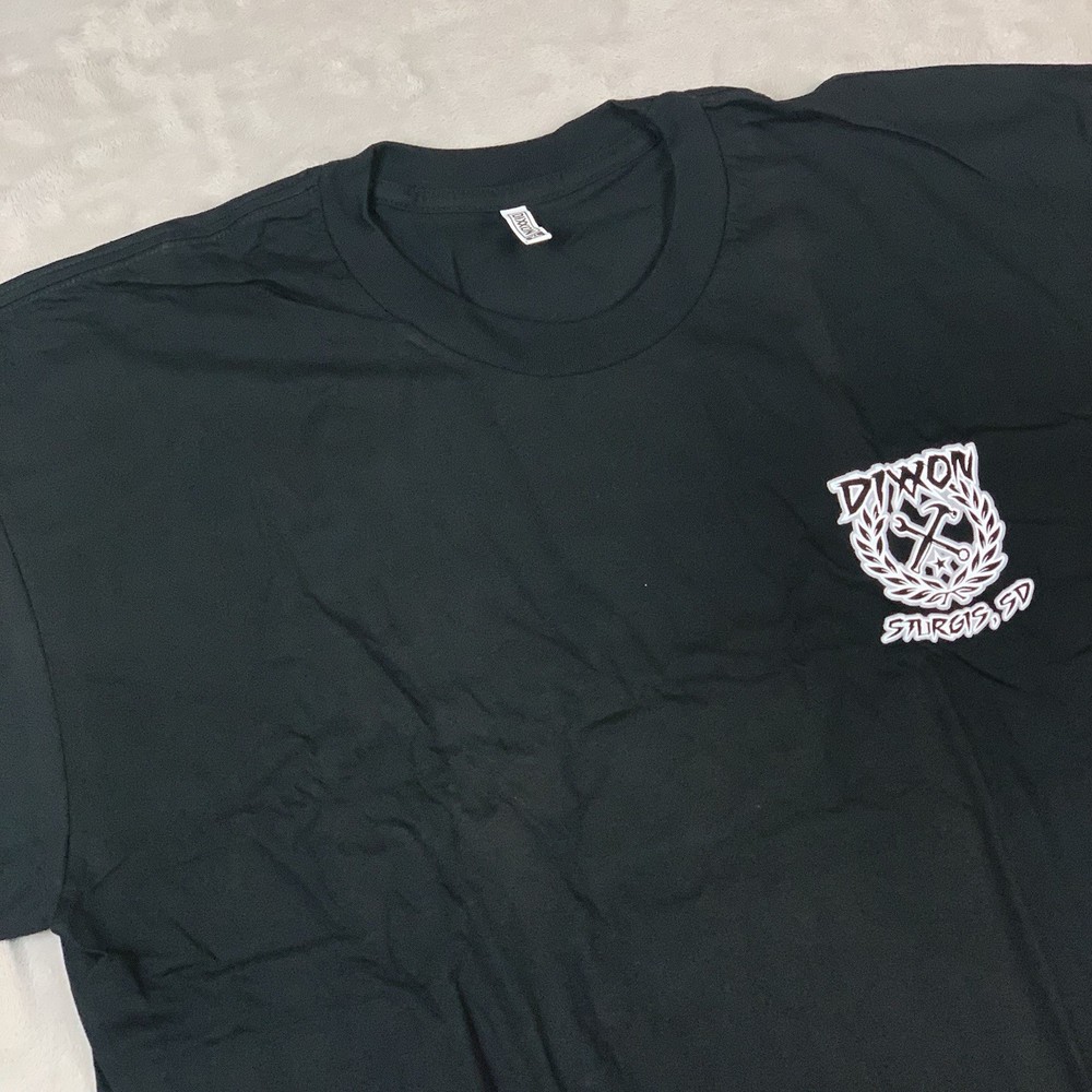 Dixxon Flannel Co Gray Sketchy Crest Sturgis T Shirt Men XL Black Short Sleeve