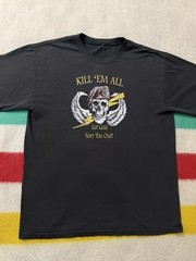 Vintage 80s Paper Thin Kill Em All Let GOD Sort Em Out Lil Wayne Shirt Small S