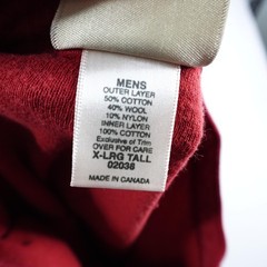 Vintage LL Bean Shirt Mens XL Tall Red River Driver Wool Blend Thermal Henley