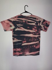 Alstyle Pink and Black Bleach Wash Tie Dye Youth T-Shirt