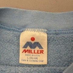 Vintage 90s Pueblo Art School Sweatshirt Blue Raglan Polycotton Painting Size L