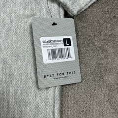 BYLT Mens Brushed Herringbone Box Tee Mid Heather Grey Size Large NEW