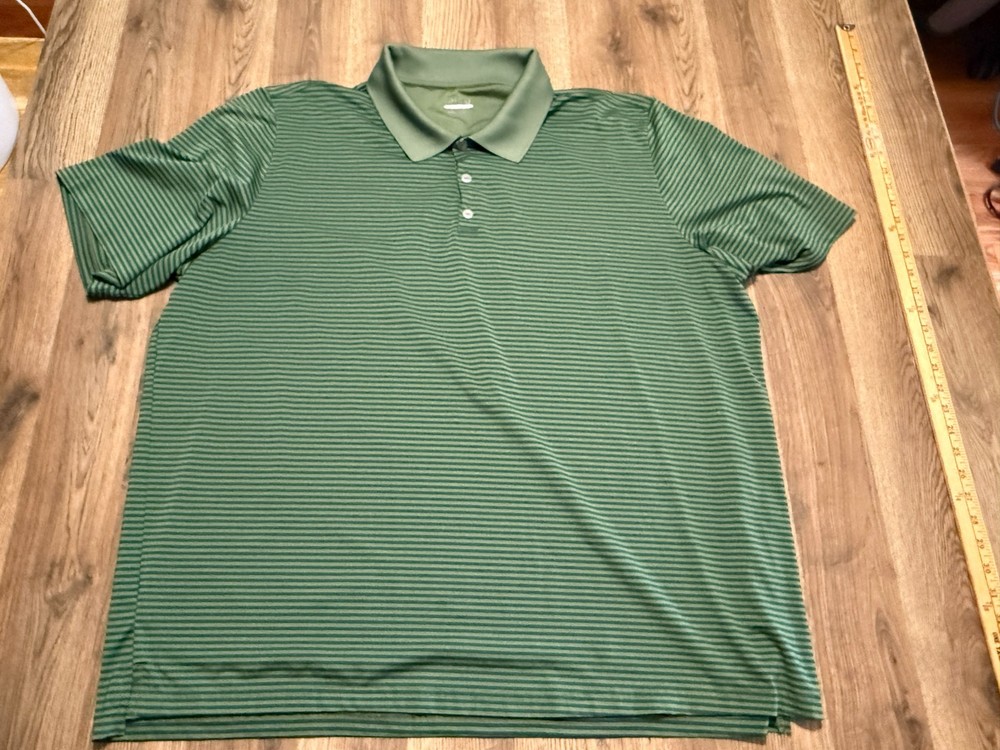 BCG Shirt, Men’s Size 3XL, Green, Striped, Polo Shirt, Short Sleeve