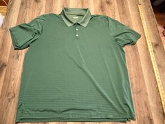 BCG Shirt, Men’s Size 3XL, Green, Striped, Polo Shirt, Short Sleeve