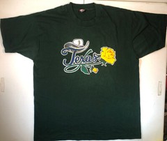 Vintage Texas Shirt Mens Green Large Single Stitch Made In USA *see description