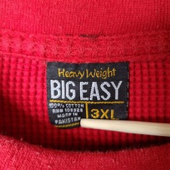 Big Easy Shirt Mens 3XL Red Thermal Waffle Knit Cotton Long Sleeve Crew Neck