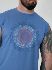 D555 Duke Big Mens Sleeveless T-Shirt Vest Miami Beach Print 2XL-8XL (601902)