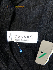 BELLA+CANVAS SZ M Poly/Cotton/Rayon Men’s Charcoal LOGO T- Shirt Blouse