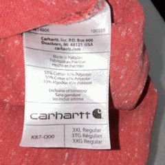 Carhartt Men’s Original Fit Pocket T-Shirt 3XL Heathered Red /orange Crew Neck