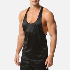 Men Oil Shiny Glossy Tank Top T-shirts Sleeveless Gym Tops Sports Running Vest