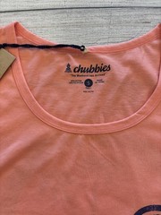 Chubbies Tank Top Shirt Mens Small Coral Pink Sky’s Out Thighs Out Beach Summer