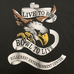 VTG Live to Bowl Bowling Biker Eagle 90s Black T-shirt 2XL FOTL Single Stitch