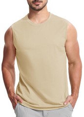 Mens Casual Workout Tank Gym Cotton Sleeveless Quick Dry Swim Sport Muscle Shirt