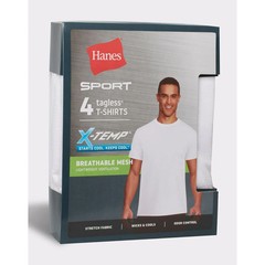 Hanes® Ultimate®Men’s 4-Pack X-Temp BREATHABLE Mesh Crew-neck Tee “TAGLESS® “