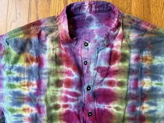 Custom Tie Dye On Henley Shirt Size XL