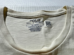 Ralph Lauren Polo T Shirt, Mens Medium, Cream, Beige, Logo Polo, Custom Slim Fit