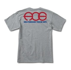 Ace Trucks ROUND POCKET LOGO Skateboard T Shirt ATHLETIC HEATHER