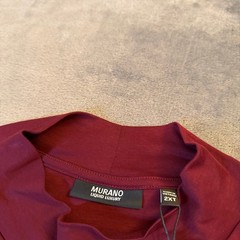 Murano Liquid Luxury Mock Neck Shirt Mens 2XL Tall Burgundy Long Sleeve NWT