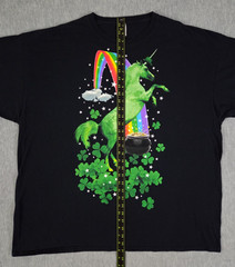Green Unicorn Shirt Pot of Gold Irish Clovers Rainbow St Patrick’s Day Adult 3XL