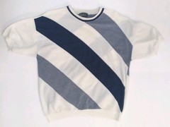 Vintage 80s Jean Michaud Cream Heavy Knit Twill Cotton Short Sleeve Shirt XL