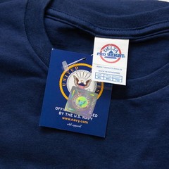 U.S. Navy Emblem Men’s Graphic Print Long Sleeve T-Shirt in Navy, XL