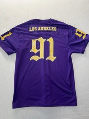 Death Row Records Los Angeles 91 Jersey Shirt Purple Paisley Hip Hop 2XL