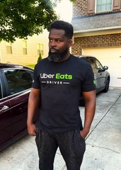 Reflective Tshirt UberEats Delivery Driver Black