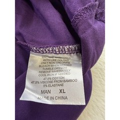Royal Avalon Mens XL Purple Bamboo Blend Short Sleeve Crew Neck T-Shirt