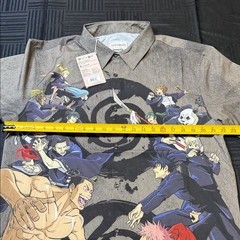 Loungefly Jujutsu Kaisen Anime Graphic Men’s Collared Shirt- Large