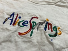 Vintage Alice Springs Australia Kangaroo Embroidered Travel Souvenir Shirt XL